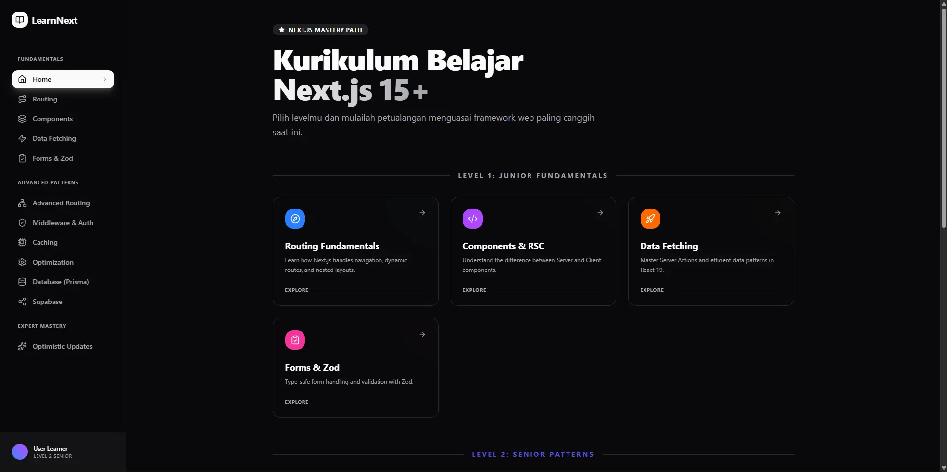 LearnNext - Next.js Learning Portal